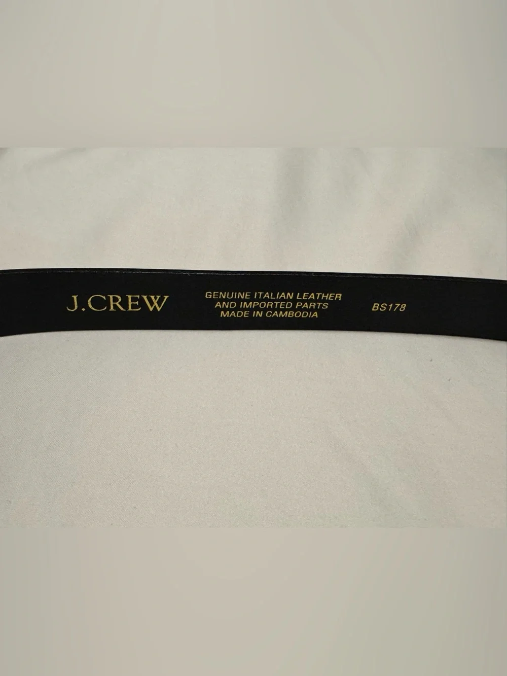 J. Crew Black Leather Belt with Gold Twisted Buckle L